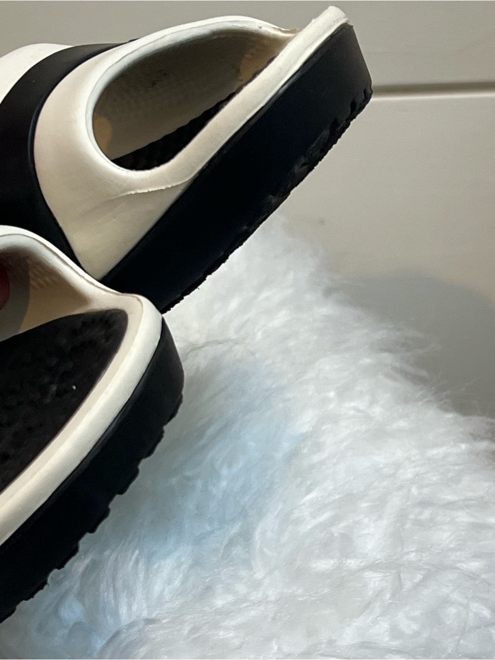 Crocs Sassari Women's Size 9 | Black White Wedge Heels Open Toe | Pool Boat - Picture 13 of 13